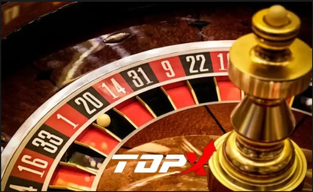 Roleta de cassino com marcador dourado, imagem da marca TopX